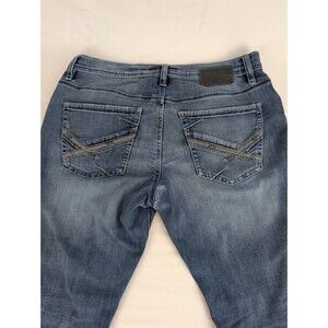 Men's 33x34 BKE Jake Jeans Blue Straight Leg Mid Rise Stretch Dark Wash Faded